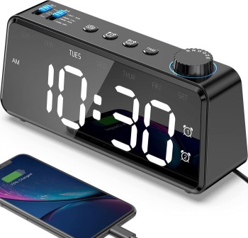 Anjank LED Alarm Clock with Dual Alarm and USB Charger